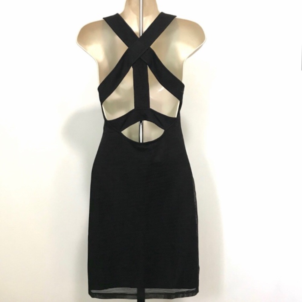 BCBGeneration Black Strappy Cutout Bodycon Dress